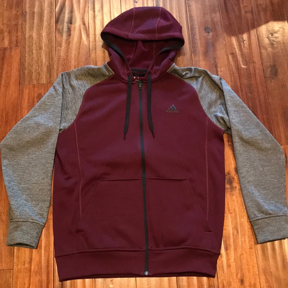 Men’s Adidas Climawarm Jacket (Maroon/Grey) Size M